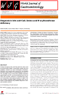 Cover page: Diagnosis in bile acid-CoA: amino acid N-acyltransferase deficiency.