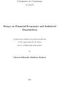Cover page: Essays in Financial Economics and Industrial Organization