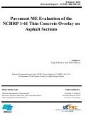 Cover page of Pavement ME Evaluation of the NCHRP 1-61 Thin Concrete Overlay on Asphalt Sections