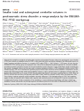 Cover page: Smaller total and subregional cerebellar volumes in posttraumatic stress disorder: a mega-analysis by the ENIGMA-PGC PTSD workgroup