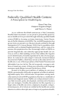 Cover page: Federally Qualified Health Centers: A Prescription for Health Equity