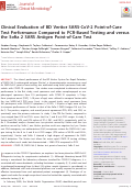 Cover page: Clinical Evaluation of BD Veritor SARS-CoV-2 Point-of-Care Test Performance Compared to PCR-Based Testing and versus the Sofia 2 SARS Antigen Point-of-Care Test