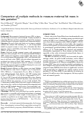 Cover page: Comparison of multiple methods to measure maternal fat mass in late gestation 1 , 2