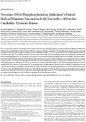 Cover page: Tyrosine 394 is phosphorylated in Alzheimer's paired helical filament tau and in fetal tau with c-Abl as the candidate tyrosine kinase.