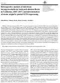 Cover page: Retrospective analysis of infectious laryngotracheitis in backyard chicken flocks in California, 2007-2017, and determination of strain origin by partial ICP4 sequencing.