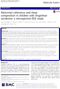 Cover page: Abnormal coherence and sleep composition in children with Angelman syndrome: a retrospective EEG study