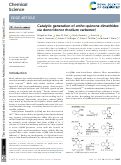 Cover page: Catalytic generation of <i>ortho</i>-quinone dimethides <i>via</i> donor/donor rhodium carbenes.