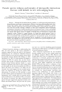 Cover page: Parasite species richness and intensity of interspecific interactions increase with latitude in two wide-ranging hosts