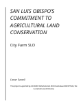 Cover page of San Luis Obispo’s Commitment To Agricultural Land Conservation