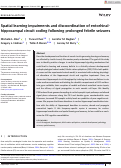 Cover page: Spatial learning impairments and discoordination of entorhinal‐hippocampal circuit coding following prolonged febrile seizures