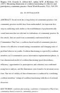 Cover page: Measuring Dimensions of Coalition Functioning for Effective and Participatory Community Practice