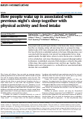 Cover page: How people wake up is associated with previous night's sleep together with physical activity and food intake.
