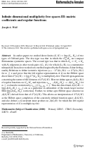 Cover page: Infinite dimensional multiplicity free spaces III: matrix coefficients and regular functions