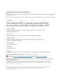 Cover page: Proceedings of the 1st annual symposium of the German Society for Paleo Nutrition held in 2013