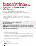 Cover page: Sperm deoxyribonucleic acid fragmentation: predictors, fertility outcomes, and assays among infertile males