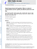 Cover page: Mental imagery-based self-regulation: Effects on physical activity behaviour and its cognitive and affective precursors over time.