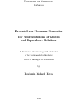 Cover page: Extended von Neumann Dimension For Representations of Groups and Equivalence Relations
