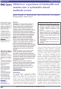 Cover page: Midwives experience of telehealth and remote care: a systematic mixed methods review.