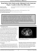 Cover page: Renal Infarct After Endovascular Abdominal Aortic Aneurysm Repair: Consider in Back Pain Differential