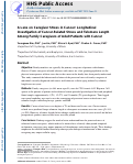 Cover page: A Lens on Caregiver Stress in Cancer: Longitudinal Investigation of Cancer-Related Stress and Telomere Length Among Family Caregivers of Adult Patients With Cancer.