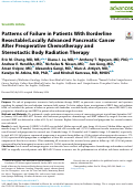 Cover page: Patterns of Failure in Patients With Borderline Resectable/Locally Advanced Pancreatic Cancer After Preoperative Chemotherapy and Stereotactic Body Radiation Therapy.