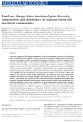 Cover page: Land use change alters functional gene diversity, composition and abundance in Amazon forest soil microbial communities.