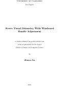 Cover page: Stereo Visual Odometry with Windowed Bundle Adjustment