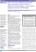 Cover page: Folic acid and methotrexate use and their association with COVID-19 diagnosis and mortality: a case–control analysis from the UK Biobank