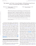 Cover page: The Quantity and Variety Across Domains of Psychological and Social Assets Associated With School Victimization