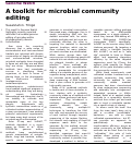 Cover page: A toolkit for microbial community editing