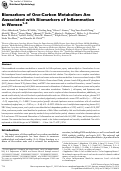 Cover page: Biomarkers of One-Carbon Metabolism Are Associated with Biomarkers of Inflammation in Women 1–3