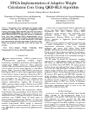 Cover page: FPGA Implementation of Adaptive Weight Calculation Core Using QRD-RLS Algorithm