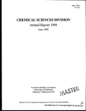 Cover page: Chemical Sciences Annual Report 1994