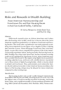 Cover page: Risks and Rewards in Wealth Building: Asian American Homeownership and Foreclosure Pre and Post Housing Boom in East San Gabriel Valley, California