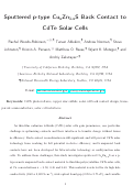Cover page: Sputtered p‑Type Cu x Zn1–x S Back Contact to CdTe Solar Cells