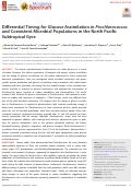 Cover page: Differential Timing for Glucose Assimilation in Prochlorococcus and Coexistent Microbial Populations in the North Pacific Subtropical Gyre.