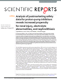 Cover page: Analysis of postmarketing safety data for proton-pump inhibitors reveals increased propensity for renal injury, electrolyte abnormalities, and nephrolithiasis