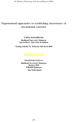 Cover page: Experimental Approaches to Establishing Discreteness of Intonational Contrasts