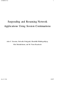 Cover page: Suspending and Resuming Network Applications using Session Continuations