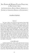 Cover page: Sea Peoples &amp; Marine Plastic Pollution in Southeast Asia: An International Human Rights Approach in Support of Indigenous Rights to Environment