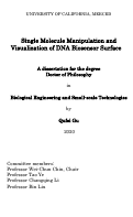 Cover page: Single Molecule Manipulation and Visualization of DNA Biosensor Surface