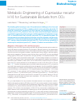 Cover page: Metabolic Engineering of Cupriavidus necator H16 for Sustainable Biofuels from CO2