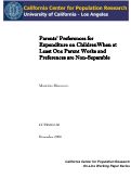 Cover page: Parents’ Preferences for Expenditure on Children When At Least One Parent Works and Preferences Are Non-Separable