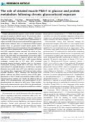 Cover page: The role of striated muscle Pik3r1 in glucose and protein metabolism following chronic glucocorticoid exposure.