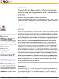 Cover page: Knowledge and perception of cardiovascular disease risk among patients with rheumatoid arthritis