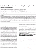 Cover page: Regioselective Termination Reagents for Ring-Opening Alkyne Metathesis Polymerization