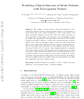 Cover page: Predicting Clinical Outcome of Stroke Patients with Tractographic Feature.