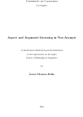 Cover page: Aspect and Argument Licensing in Neo-Aramaic