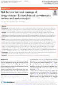 Cover page: Risk factors for fecal carriage of drug-resistant Escherichia coli: a systematic review and meta-analysis