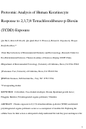 Cover page: Proteomic analysis of human keratinocyte response to 2,3,7,8-tetrachlorodibenzo-p-dioxin (TCDD) exposure.